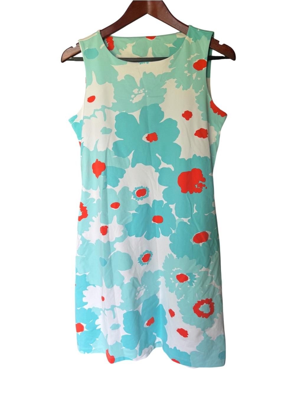MAHI GOLD Aqua & Coral Floral Mini Dress